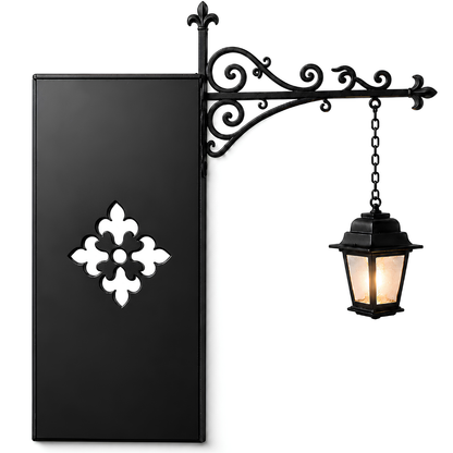 Wrought Iron Bookshelf Lamp with LED Lantern