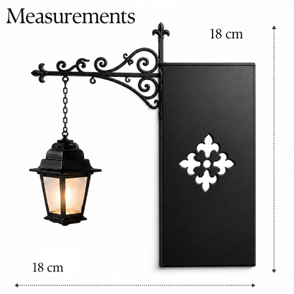 Wrought Iron Bookshelf Lamp with LED Lantern