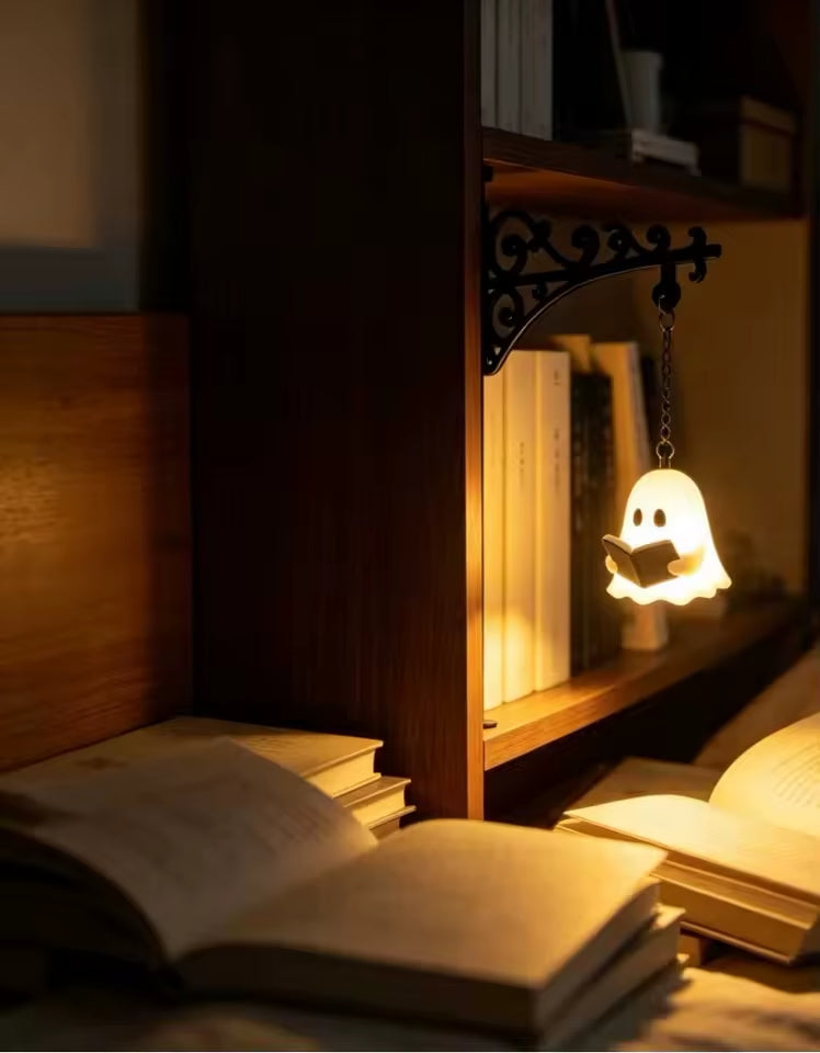 Wrought Iron Bookshelf Lamp with LED Lantern